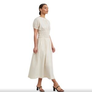 Modern Citizen Womens Cotton Accordion Waist Detail Mini Dress White Size XS